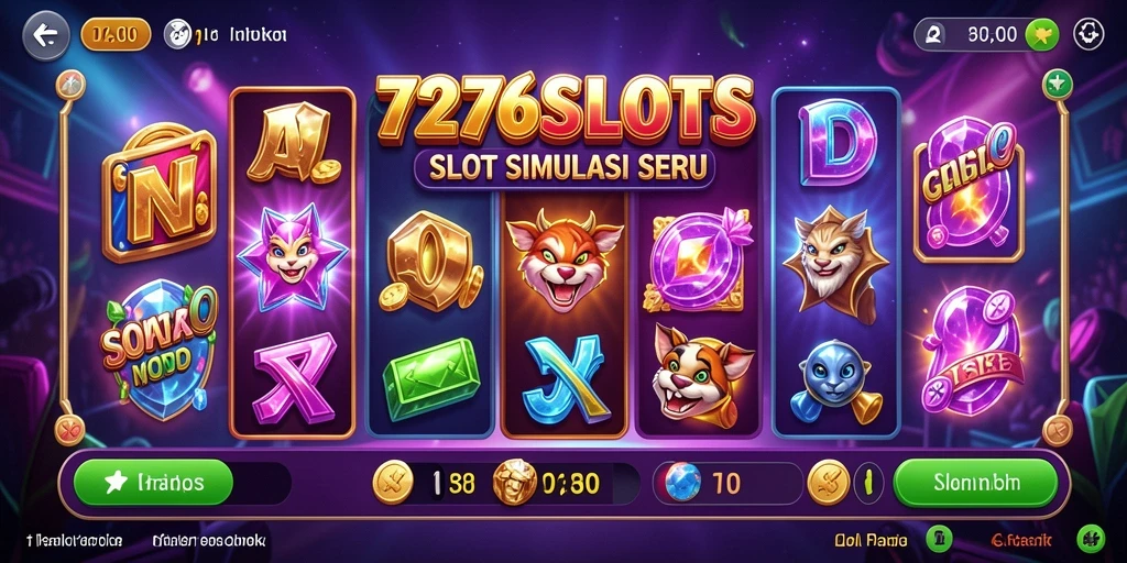 Screenshot permainan 7276SLOTS yang menampilkan grafik memukau dan gameplay menarik.
