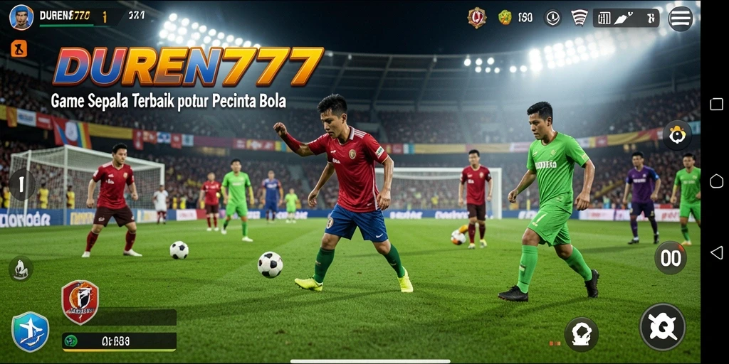 Tampilan gameplay DUREN777 yang memukau saat permainan sepak bola.
