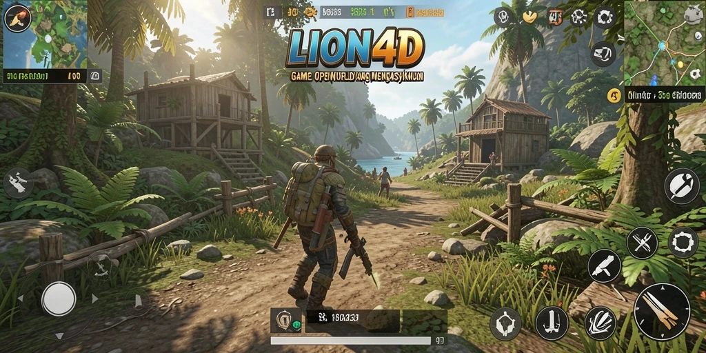 Tampilan gameplay LION4D dalam dunia Open World yang luas.