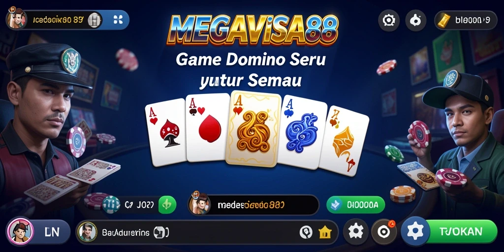 Gameplay seru MEGAVISA88 dengan teman-teman bermain domino.