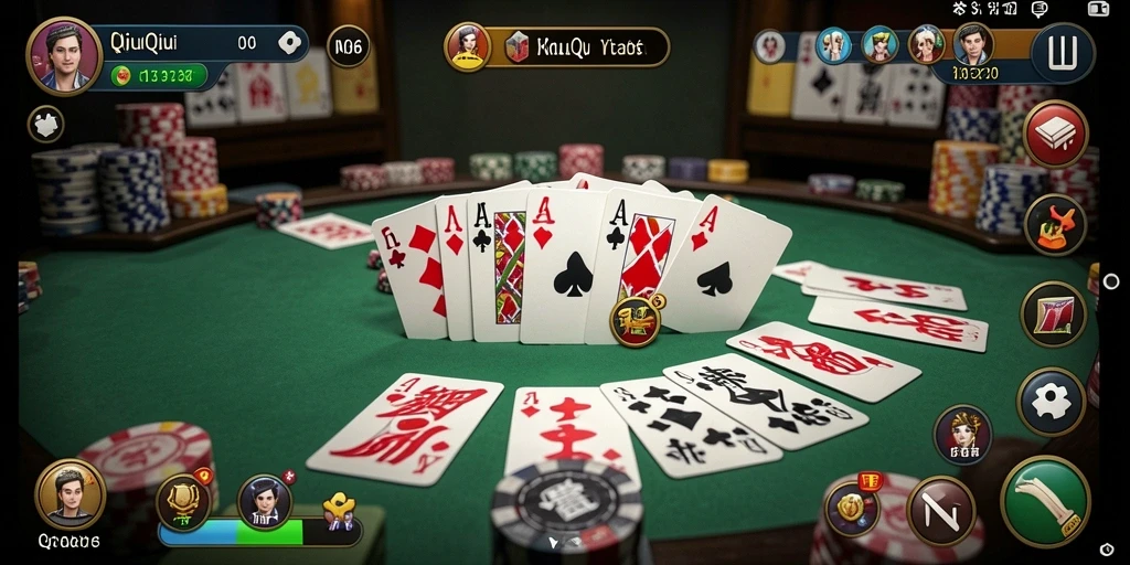 Screenshot N06 menampilkan aksi seru permainan QiuQiu.