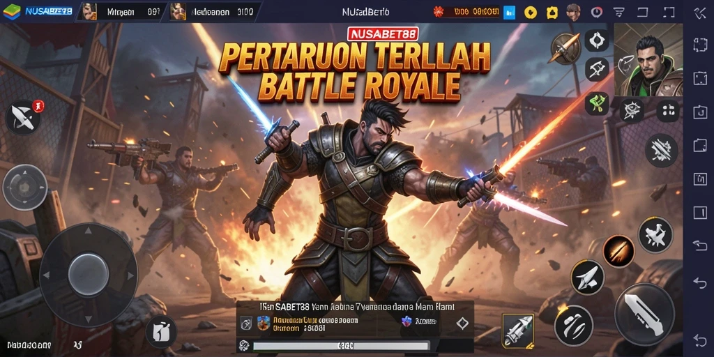 Screenshot menampilkan aksi mendebarkan dalam gameplay Battle Royale.