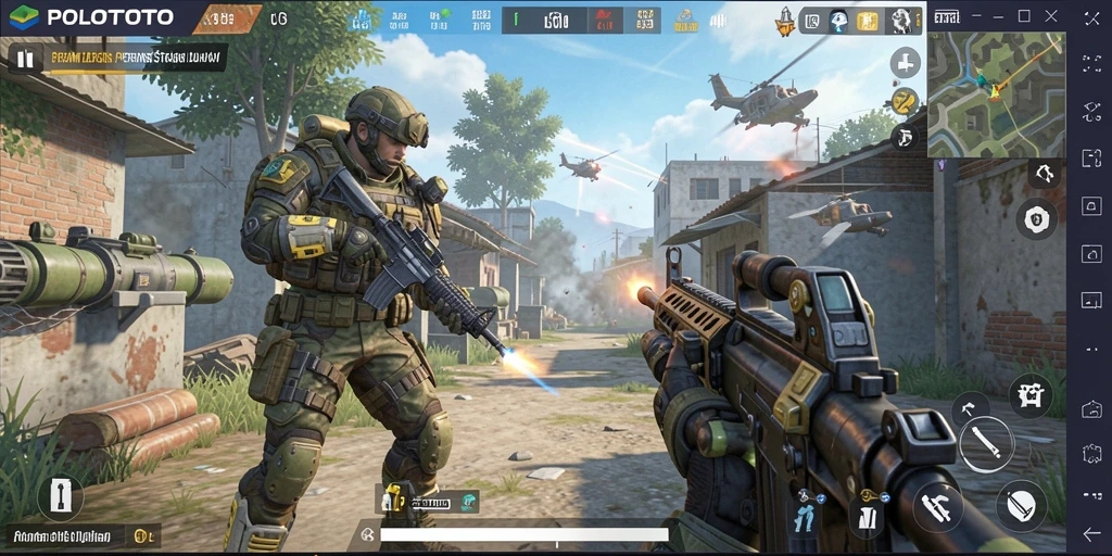 Tampilan gameplay seru dari POLOTOTO yang penuh aksi.