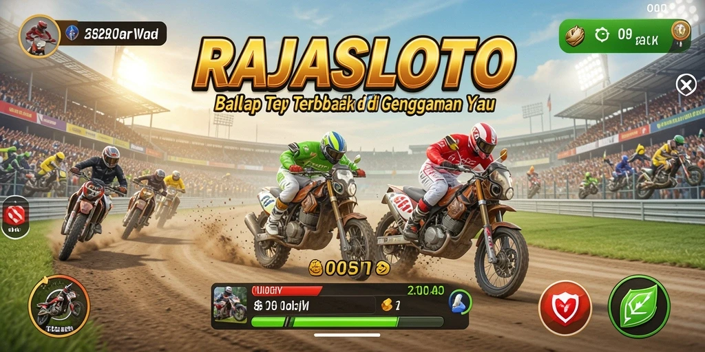 Tampilan gameplay menegangkan dari RAJASLOTO saat beradu kecepatan.