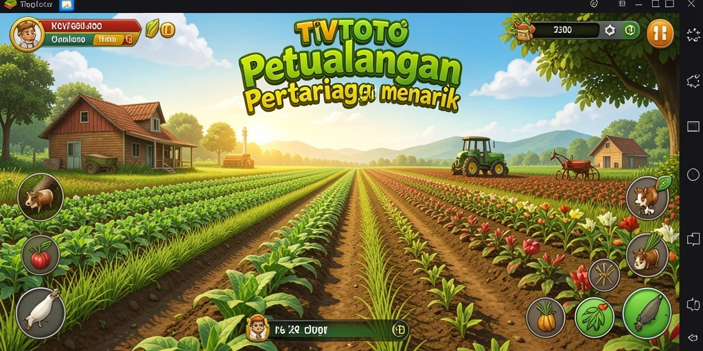 Screenshot TVTOTO menampilkan aktivitas bertani yang seru dan interaktif.